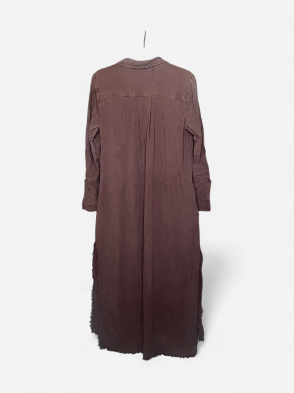 cloth & stone Brown Button-Front Maxi Shirt Dress - Picture 6 of 6
